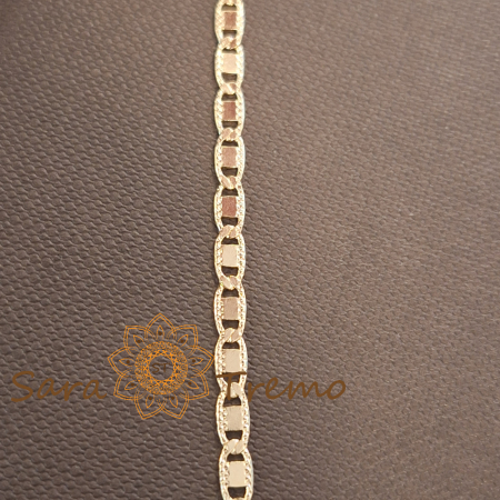 Lănțișor unisex placat cu aur – model cu plăcuțe fine texturate, 55 cm [2]