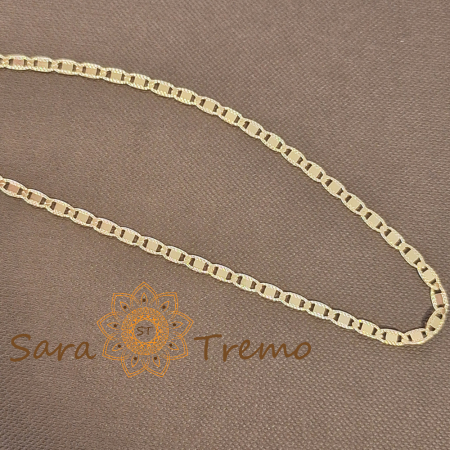 Lănțișor unisex placat cu aur – model cu plăcuțe fine texturate, 55 cm [0]
