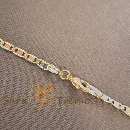 Lănțișor unisex placat cu aur – model cu plăcuțe fine texturate, 55 cm [3]
