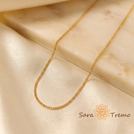 Coliere si lantisoare - Lant Eleganta Fina Unisex – Lant placat cu 3 straturi de aur 18K Brazilia, cu stanta, 50 cm