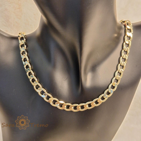 Lant cuban hip hop placat cu aur de 14 K - 50 cm [0]
