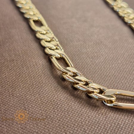 Lant masiv cuban placat cu aur de 14k - 51 cm [3]