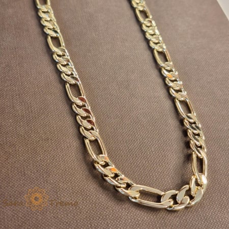 Lant masiv cuban placat cu aur de 14k - 51 cm [1]
