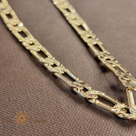 Lant masiv placat cu aur de 14k - 50 cm [2]