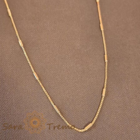 Bijuterii placate cu aur - Lant placat cu aur Dreamy - lungime 50 cm, design elegant cu segmente robuste și zale firave