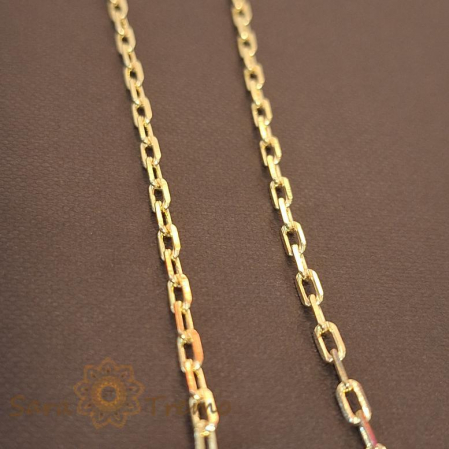 Lant placat unisex cu zale dreptunghiulare, 50/55 cm [0]