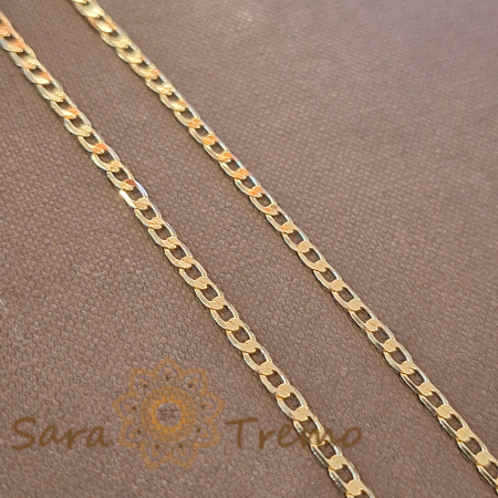 Coliere si lantisoare - Lanț unisex cu zale clasice placat cu aur 18K