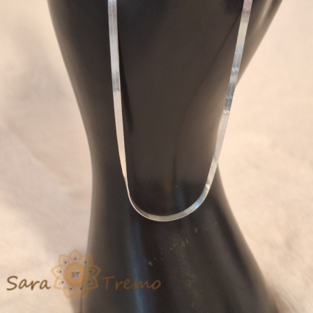 Lanț unisex din argint 925 - Model simplu tip bandă plata, lungime 44 cm [7]