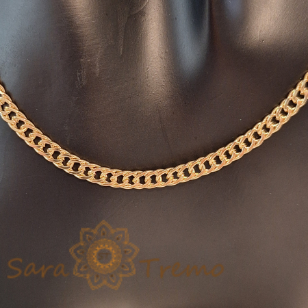 Lanț unisex masiv tip colan placat cu aur 18K - 55/60 cm [5]