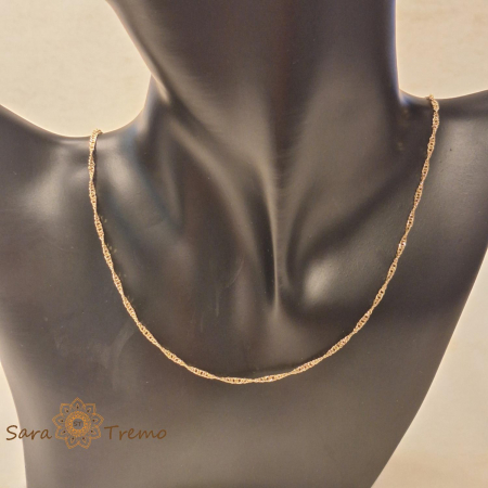 Lantisor unisex impletit placat 14k - lungime 45 cm grosime 2 mm [4]