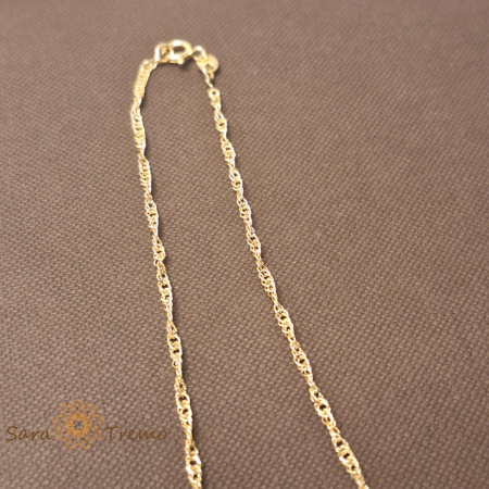 Lantisor unisex impletit placat 14k - lungime 45 cm grosime 2 mm [1]
