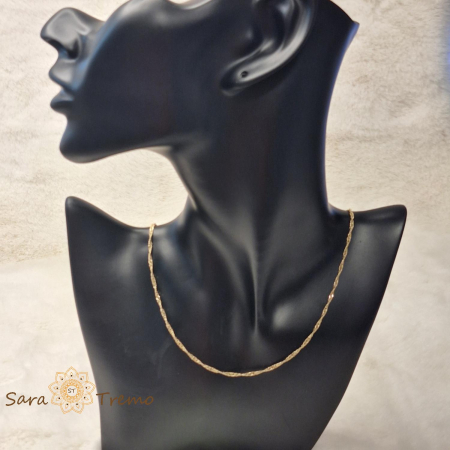 Lantisor unisex impletit placat 14k - lungime 45 cm grosime 2 mm [3]