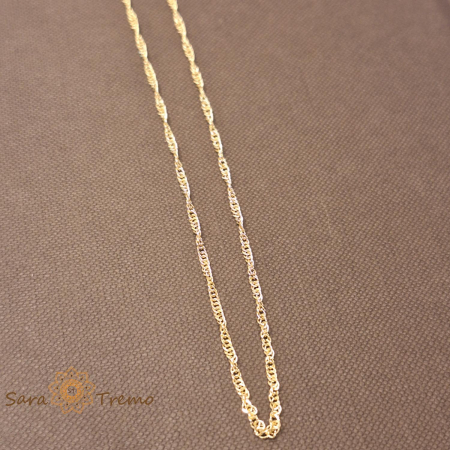 Lantisor unisex impletit placat 14k - lungime 45 cm grosime 2 mm [0]