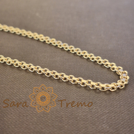 Lănțișor unisex placat cu aur – model șarpe împletit pe mijloc, 50 cm [1]