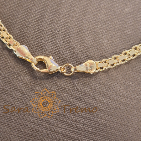 Lănțișor unisex placat cu aur – model șarpe împletit pe mijloc, 50 cm [3]