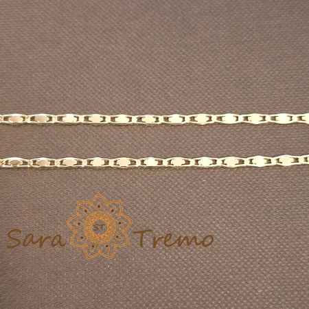 Lănțișor unisex placat cu aur – model nou cu plăcuțe deosebite, 45 cm [0]