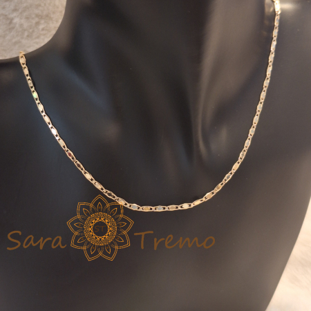 Lănțișor unisex placat cu aur – model nou cu plăcuțe deosebite, 45 cm [5]