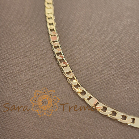 Lănțișor unisex placat cu aur – model modern 3 cu 1 cu plăcuțe, 45 cm [2]