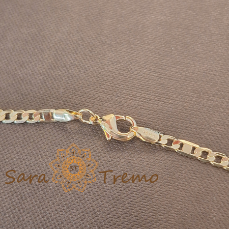 Lănțișor unisex placat cu aur – model modern 3 cu 1 cu plăcuțe, 45 cm [3]