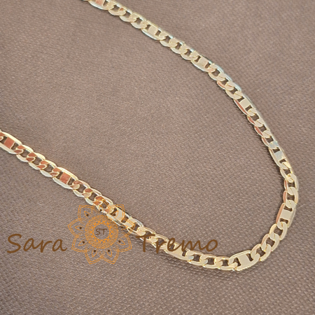 Lănțișor unisex placat cu aur – model modern 3 cu 1 cu plăcuțe, 45 cm [0]