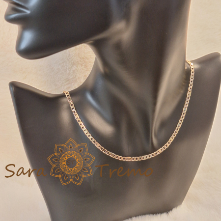 Lănțișor unisex placat cu aur – model modern 3 cu 1 cu plăcuțe, 45 cm [4]