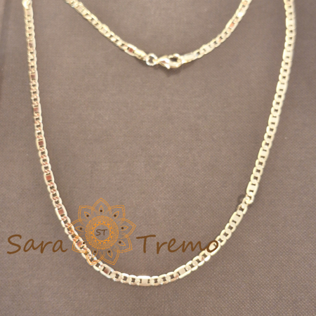 Lănțișor unisex placat cu aur – model modern 3 cu 1 cu plăcuțe, 45 cm [1]