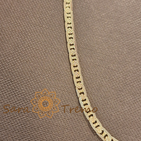 Lănțișor unisex placat cu aur – model nou tip arabesc texturat [2]