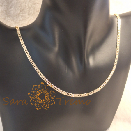 Lănțișor unisex placat cu aur – model nou tip arabesc texturat [5]