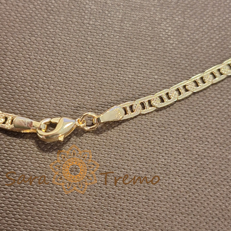 Lănțișor unisex placat cu aur – model nou tip arabesc texturat [3]