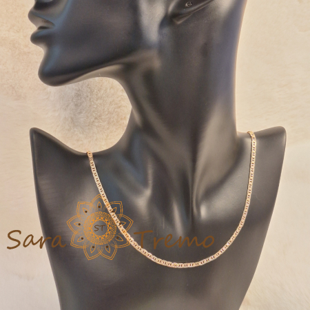 Lănțișor unisex placat cu aur – model nou tip arabesc texturat [4]