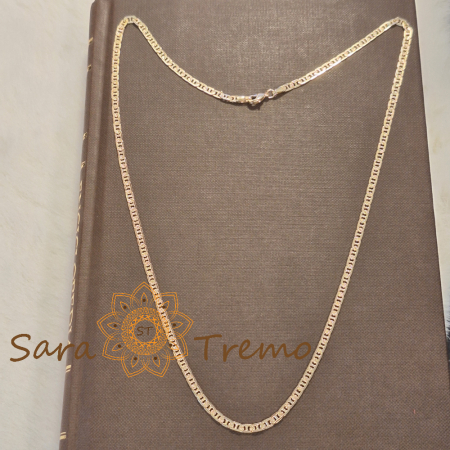 Lănțișor unisex placat cu aur – model nou tip arabesc texturat [1]