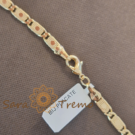 Lanț unisex placat cu aur – gros, 60 cm [4]