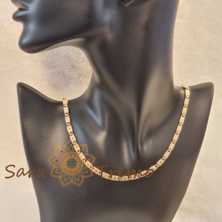 Lanț unisex placat cu aur – gros, 60 cm [1]