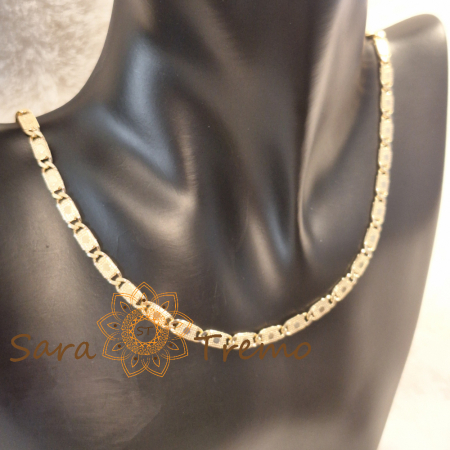 Lanț unisex placat cu aur – gros, 60 cm [5]