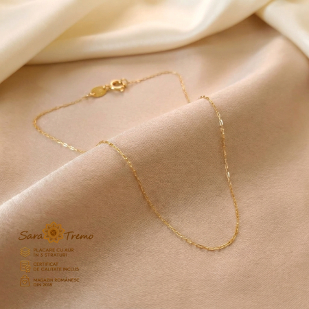 Coliere si lantisoare - Lanț Fin Unisex Brazilia 50 cm, placat cu aur 18K | SaraTremo