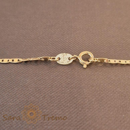 Lănțișor clasic unisex placat cu aur, model plăcuțe, 50 cm [3]