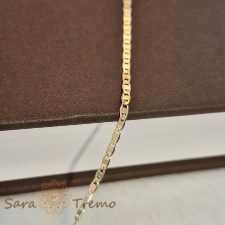 Lănțișor clasic unisex placat cu aur, model plăcuțe, 50 cm [1]