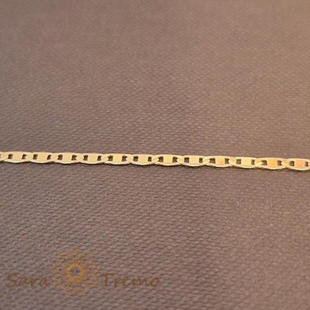 Lănțișor clasic unisex placat cu aur, model plăcuțe, 50 cm [2]