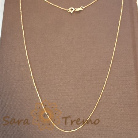 Lănțișor fin placat cu aur 18K, tip șarpe, 45 cm, unisex [1]