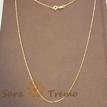 Lănțișor foarte fin placat cu aur 18K, tip șerpișor, 50 cm [1]