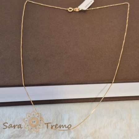 Lănțișor fin placat cu aur 18K, tip șarpe, 50 cm, unisex [2]