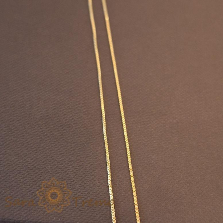 Lănțișor fin placat cu aur 18K, tip șarpe, 50 cm, unisex