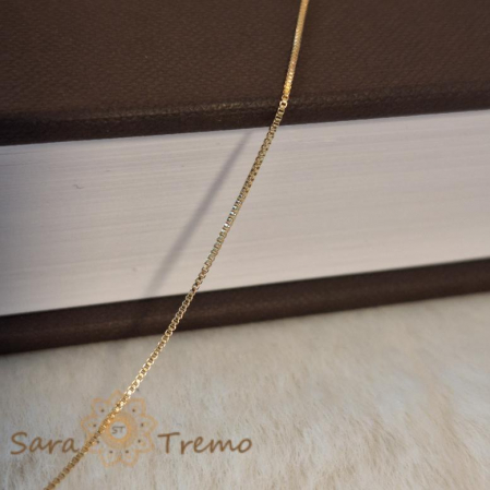 Lănțișor fin placat cu aur 18K, tip șarpe, 50 cm, unisex [3]