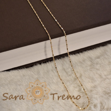 Lănțișor Malta fin unisex placat cu aur 18K, model butoiașe 1 cu 1 - 45/50 cm [3]