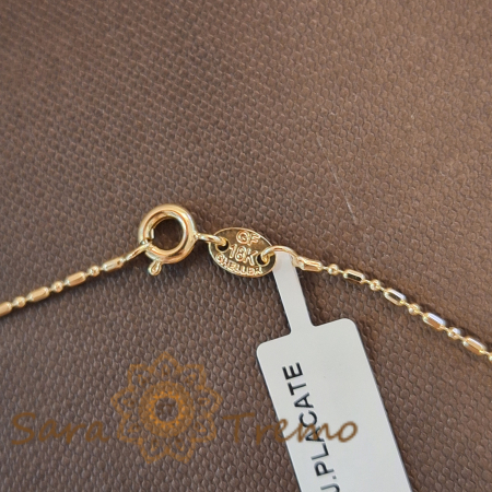 Lănțișor Malta fin unisex placat cu aur 18K, model butoiașe 1 cu 1 - 45/50 cm [4]