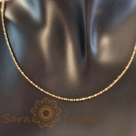 Lănțișor Malta fin unisex placat cu aur 18K, model butoiașe 1 cu 1 - 45/50 cm [6]