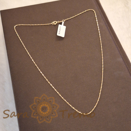 Lănțișor Malta fin unisex placat cu aur 18K, model butoiașe 1 cu 1 - 45/50 cm [2]