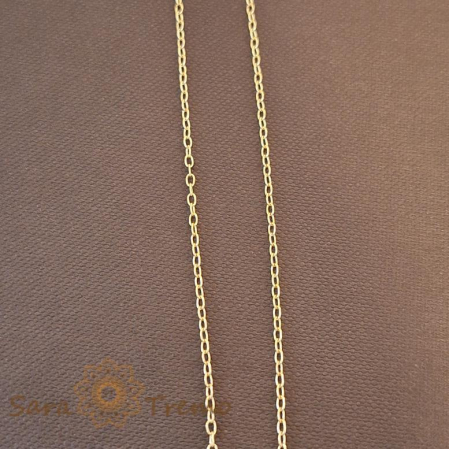 Coliere si lantisoare - Lănțișor finuț unisex placat cu aur 18K, model 1 cu 1, 50 cm