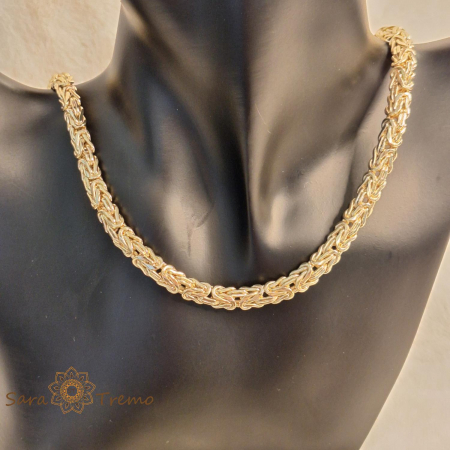 Lant masiv tin colan placat cu aur de 14k - 52 cm - 61 grame [0]