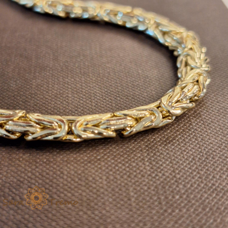 Lant masiv tin colan placat cu aur de 14k - 52 cm - 61 grame [3]